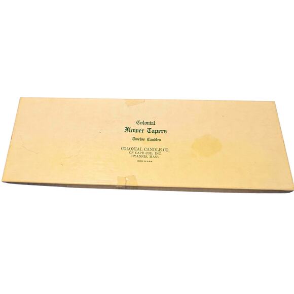 Vintage Colonial Candle Co. Flower Tapers Boxed Set of 12, Cream & Taupe - Picture 5 of 6